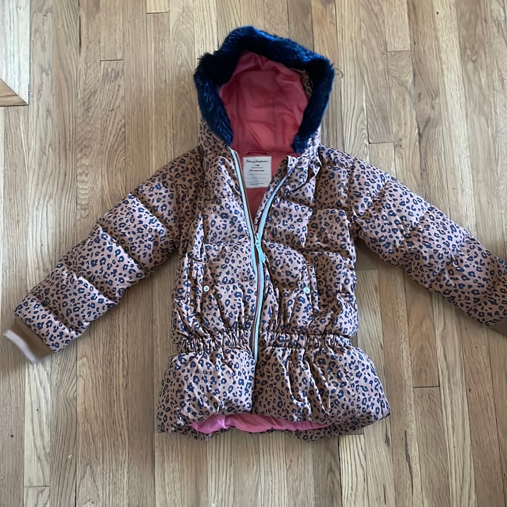 Hanna Andersson puffer jacket - leopard / cheetah print sz 130 - perfect cond